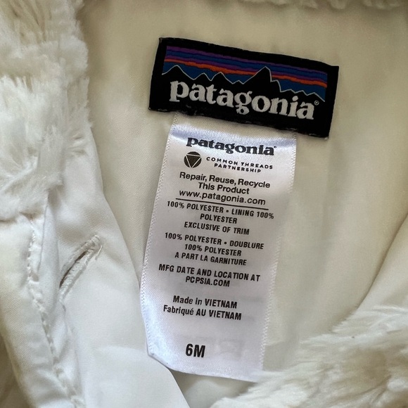 Patagonia Baby  Pelage white Jacket Size 6M - Picture 6 of 7